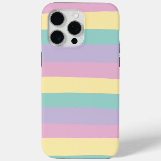 不ストライプ均等なパステルピンク、黄、紫、緑 Case-Mate iPhoneケース (裏面)