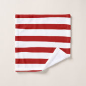 不ストライプ均等赤と白 バスタオルセット (ウォッシュタオル)