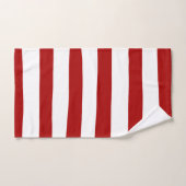 不ストライプ均等赤と白 バスタオルセット (ハンドタオル)