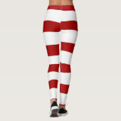 不ストライプ均等赤と白 レギンス (裏面)