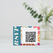 不一致カラフル抽象芸術フローラ結婚式RSVP エンクロージャーカード (スタンド正面)