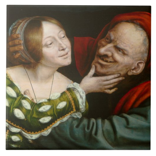 不一致愛好家（Quentin Massys著） タイル (正面)