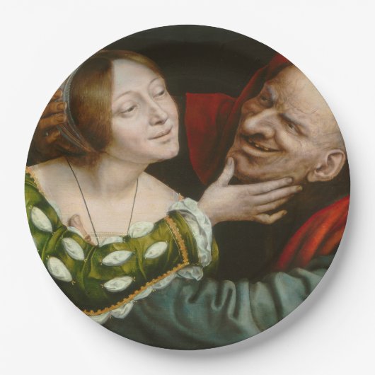 不一致愛好家（Quentin Massys著） ペーパープレート (正面)