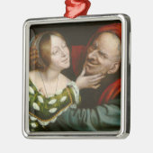 不一致愛好家（Quentin Massys著） メタルオーナメント (左)