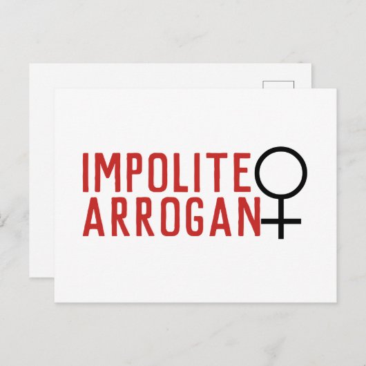 不作法な傲慢な女性の女性のシンボル2行 ポストカード (正面/裏面)