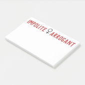 不作法な傲慢な女性の女性のシンボル ポストイット (アングル)