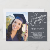 不倫のエレガント卒業招待状-編集可能な色 招待状 (正面)