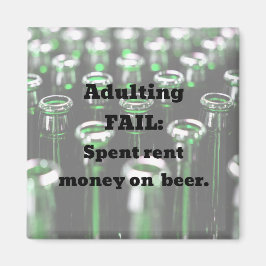 不倫失敗：ビールに使う家賃の支払い。 マグネット