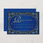 不倫王室ののRSVPカード 出欠カード (正面/裏面)