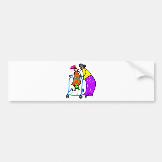 不具の女の子 バンパーステッカー (正面)