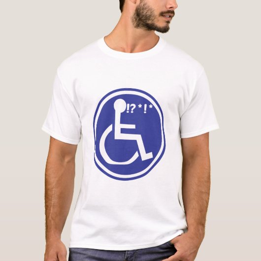 不具の車椅子の不運 Tシャツ (正面)