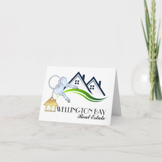 不動産のお礼カードまたは白紙のカード サンキューカード (正面)