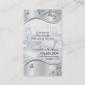不動産のエレガントでスタイリッシュな名刺の銀 名刺 (裏面)