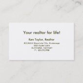 不動産のスタッコの家の入口の名刺 名刺 (裏面)