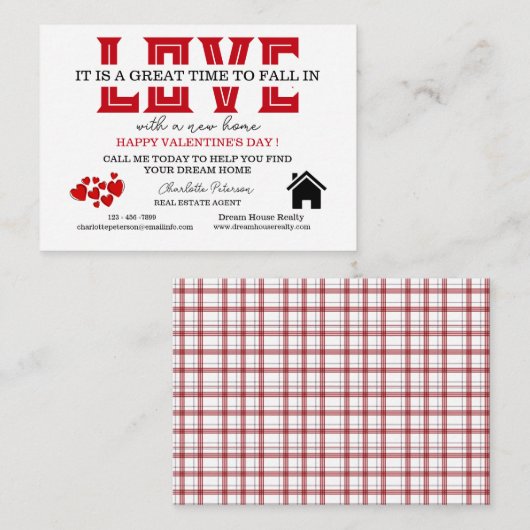 不動産のバレンタインデープロモーション農業  ノートカード (正面/裏面)