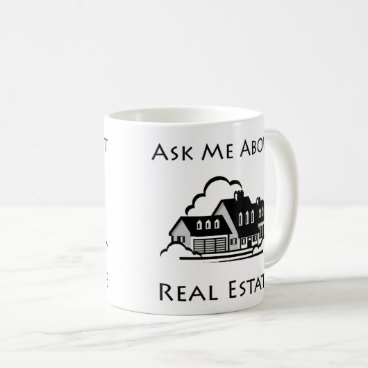 不動産のマグについて私に尋ねて下さい コーヒーマグカップ (正面右)