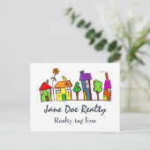 不動産の不動産の家によっては不動産仲介業者が家へ帰ります シーズンポストカード (スタンド正面)