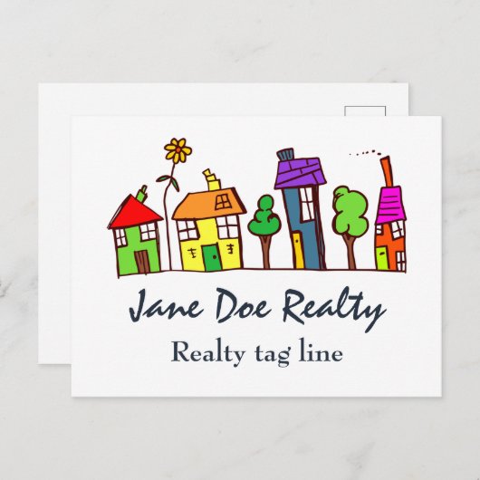 不動産の不動産の家によっては不動産仲介業者が家へ帰ります シーズンポストカード (正面/裏面)