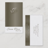 不動産の名刺のモノグラムのピューター及び白 名刺 (正面/裏面)