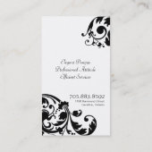 不動産の名刺のモノグラムの黒及び白 名刺 (裏面)