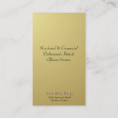 不動産の名刺のモノグラムの黒及び金ゴールド 名刺 (裏面)