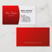 不動産の名刺の円形の赤い白黒 名刺 (正面/裏面)