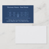 不動産の名刺: 家の青写真 名刺 (正面/裏面)