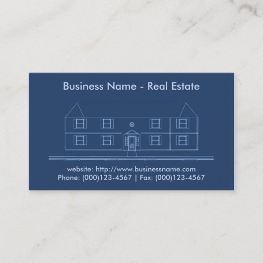 不動産の名刺: 家の青写真 名刺 (正面)