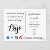 不動産の実在マーケティングの葉書に飛び込む ポストカード (裏面)