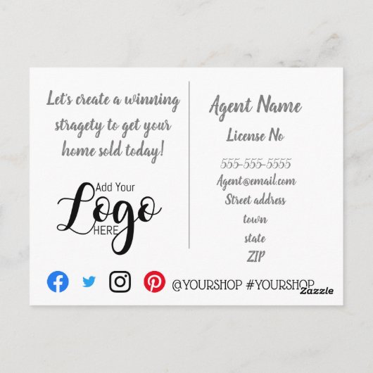 不動産の実在マーケティングの葉書に飛び込む ポストカード (裏面)