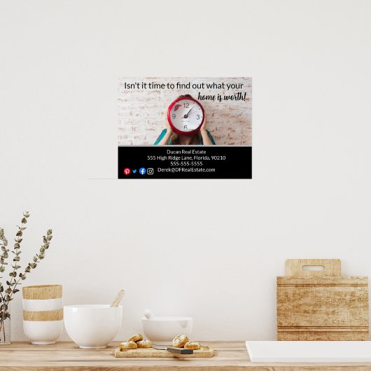 不動産の実在マーケティングはがきを見つける時 ポスター (キッチン)