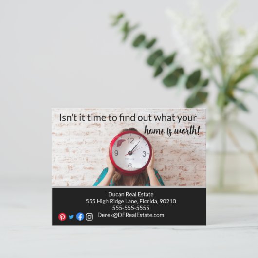 不動産の実在マーケティングはがきを見つける時 ポストカード (スタンド正面)