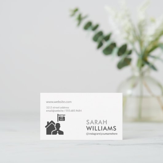 不動産の実在売り上げ 名刺 (スタンド正面)