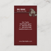 不動産の家の名刺バーガンディ 名刺 (裏面)