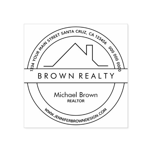 不動産の家の屋根のロゴ ラバースタンプ (インプリント)