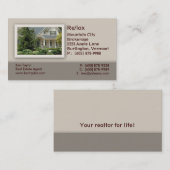 不動産の家内経営カードベージュ色 名刺 (正面/裏面)