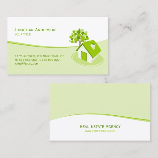 不動産の建築の保険業カード 名刺 (正面/裏面)