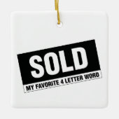 不動産の正方形のオーナメント セラミックオーナメント (正面)