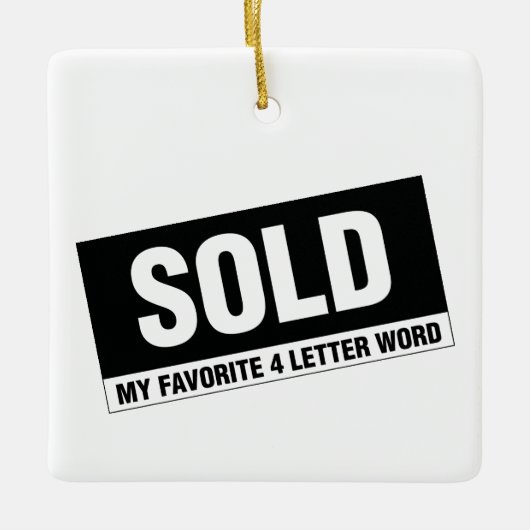 不動産の正方形のオーナメント セラミックオーナメント (正面)