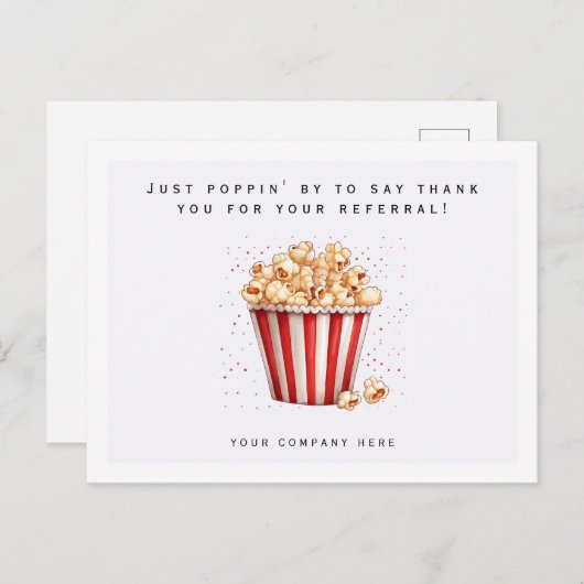 不動産の水彩ポップコーン紹介ありがとうカード ポストカード (正面/裏面)