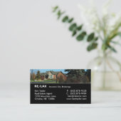 不動産の贅沢な家内経営カード黒 名刺 (スタンド正面)