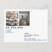 不動産の郵便はがきの青のちょうどリストされた贅沢 案内ポストカード (裏面)