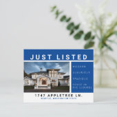 不動産の郵便はがきの青のちょうどリストされた贅沢 案内ポストカード (スタンド正面)