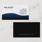 不動産の青い波のモダンの金属 名刺 (正面/裏面)