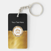 不動産のKeychainの上品なテンプレート キーホルダー (裏面)