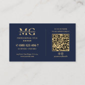 不動産アドバイザーブローカーのロゴ ダークブルーモダン 名刺 (裏面)