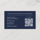 不動産アドバイザー 写真 QR ダークネイビー 名刺 (裏面)