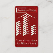 不動産エレガント代理店向け実在の赤い名刺 名刺 (裏面)