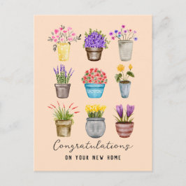 不動産エージェント向けの引っ越しお祝いカード 現代の予算 ポストカード