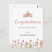 不動産エージェント お祝い オーダーメイド 花 ポストカード (正面/裏面)